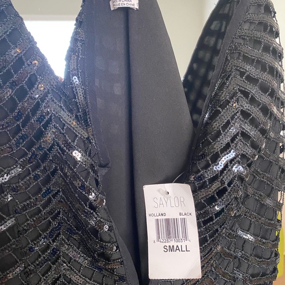 Saylor Black Sequin Dress NWT - Picture 8 of 8